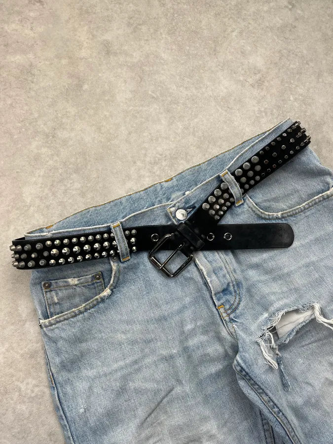 Giuseppe Zanotti Black Leather Studded Belt iJSEdHO 2