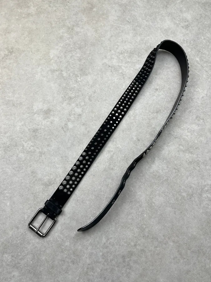 Giuseppe Zanotti Black Leather Studded Belt iJSEdHO 3