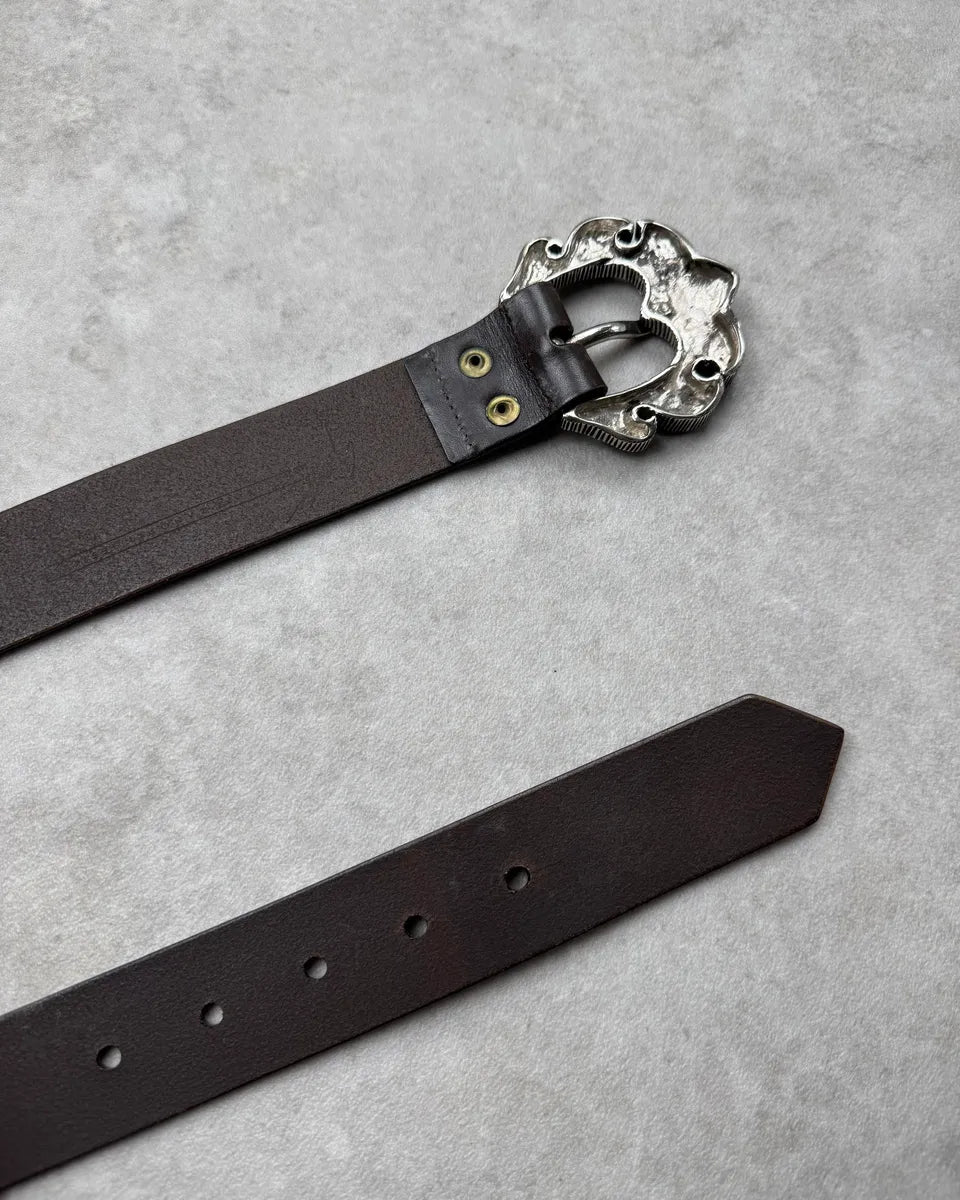 Giuseppe Zanotti Black Leather Turquoise Stone Buckle Belt iPGCuUD 5