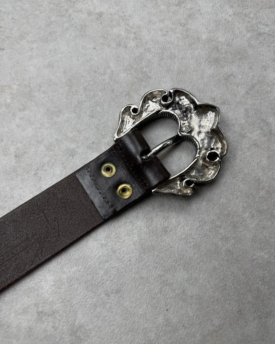 Giuseppe Zanotti Black Leather Turquoise Stone Buckle Belt iPGCuUD 6