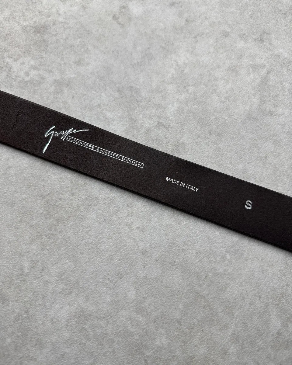 Giuseppe Zanotti Black Leather Turquoise Stone Buckle Belt iPGCuUD 7