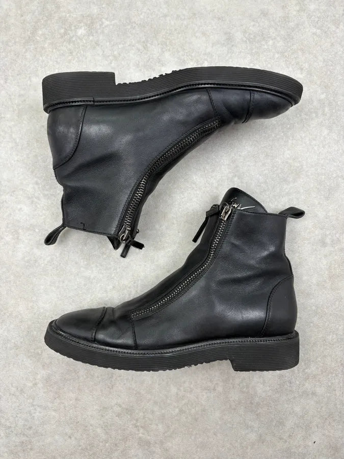 Giuseppe Zanotti Black Leather Zip Boots qyNVpQx 4