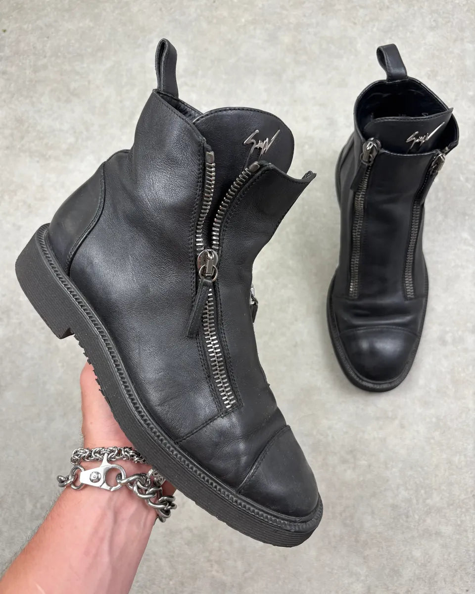 Giuseppe Zanotti Black Leather Zip Boots qyNVpQx 0