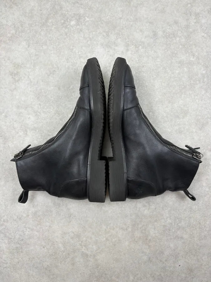 Giuseppe Zanotti Black Leather Zip Boots qyNVpQx 6