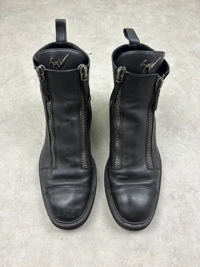 Giuseppe Zanotti Black Leather Zip Boots qyNVpQx 1