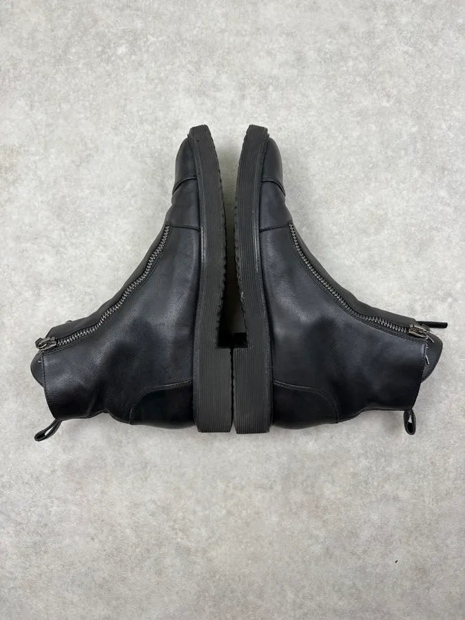 Giuseppe Zanotti Black Leather Zip Boots qyNVpQx 5