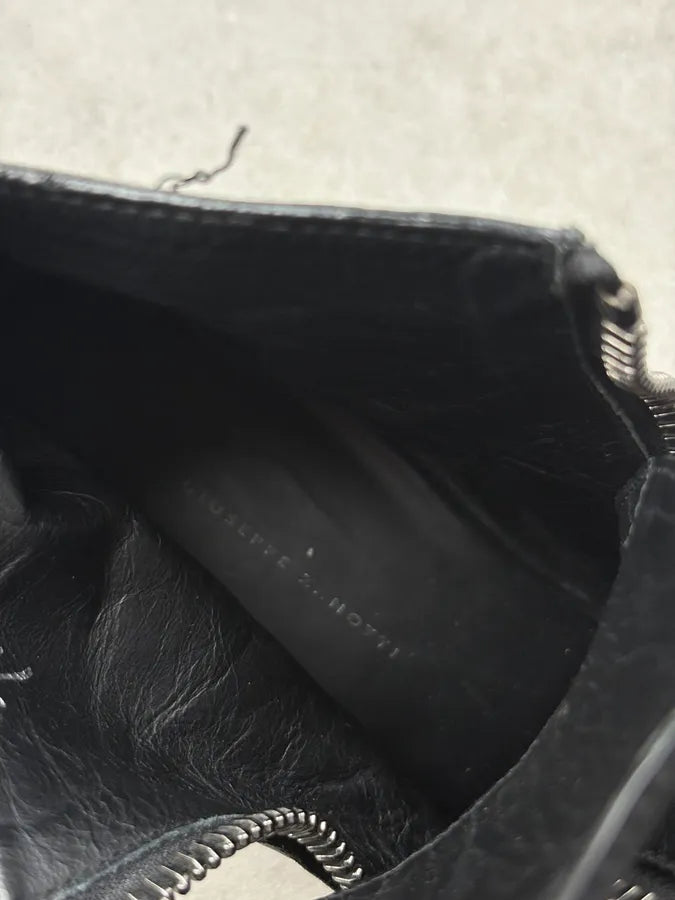 Giuseppe Zanotti Black Leather Zip Boots qyNVpQx 11