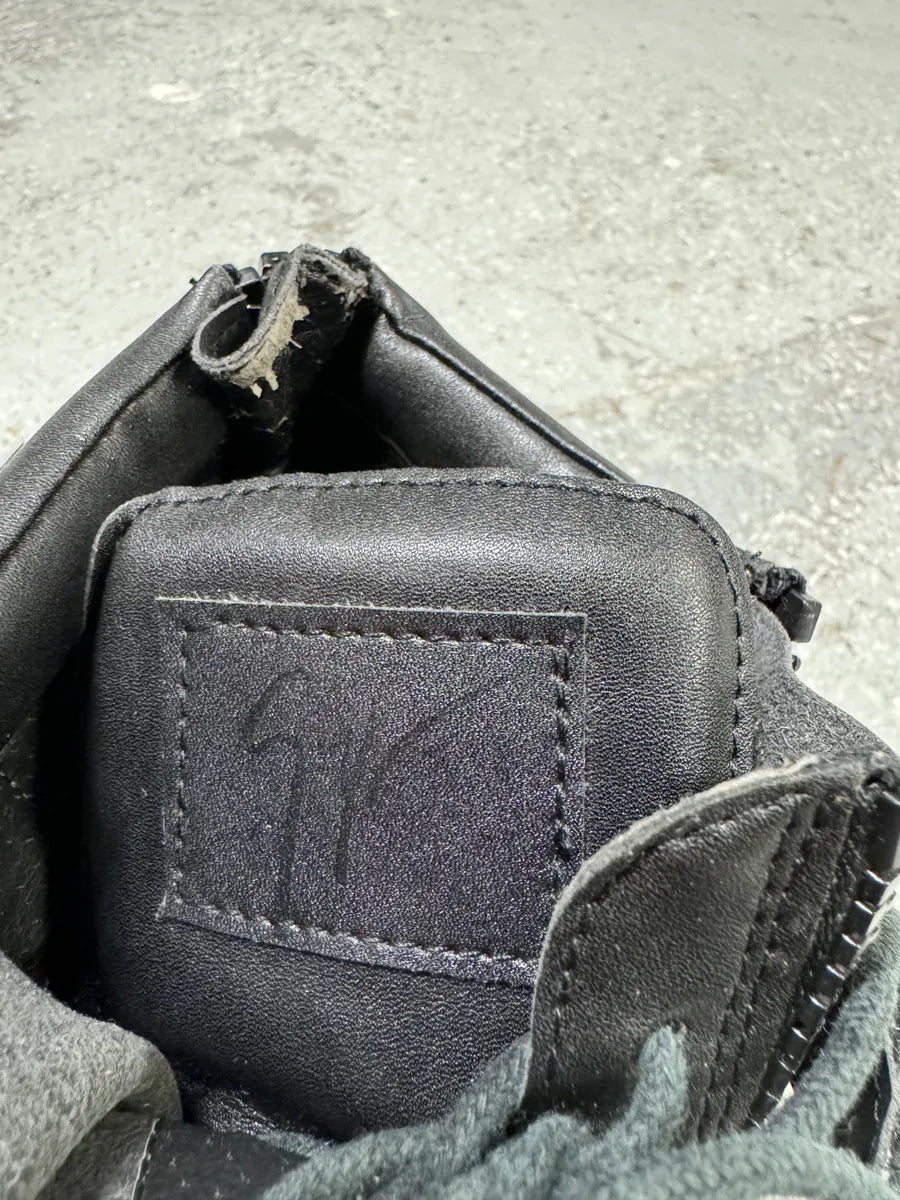 Giuseppe Zanotti Black Satin Leather High Sneakers (41eu/us8) tdKmypn 8