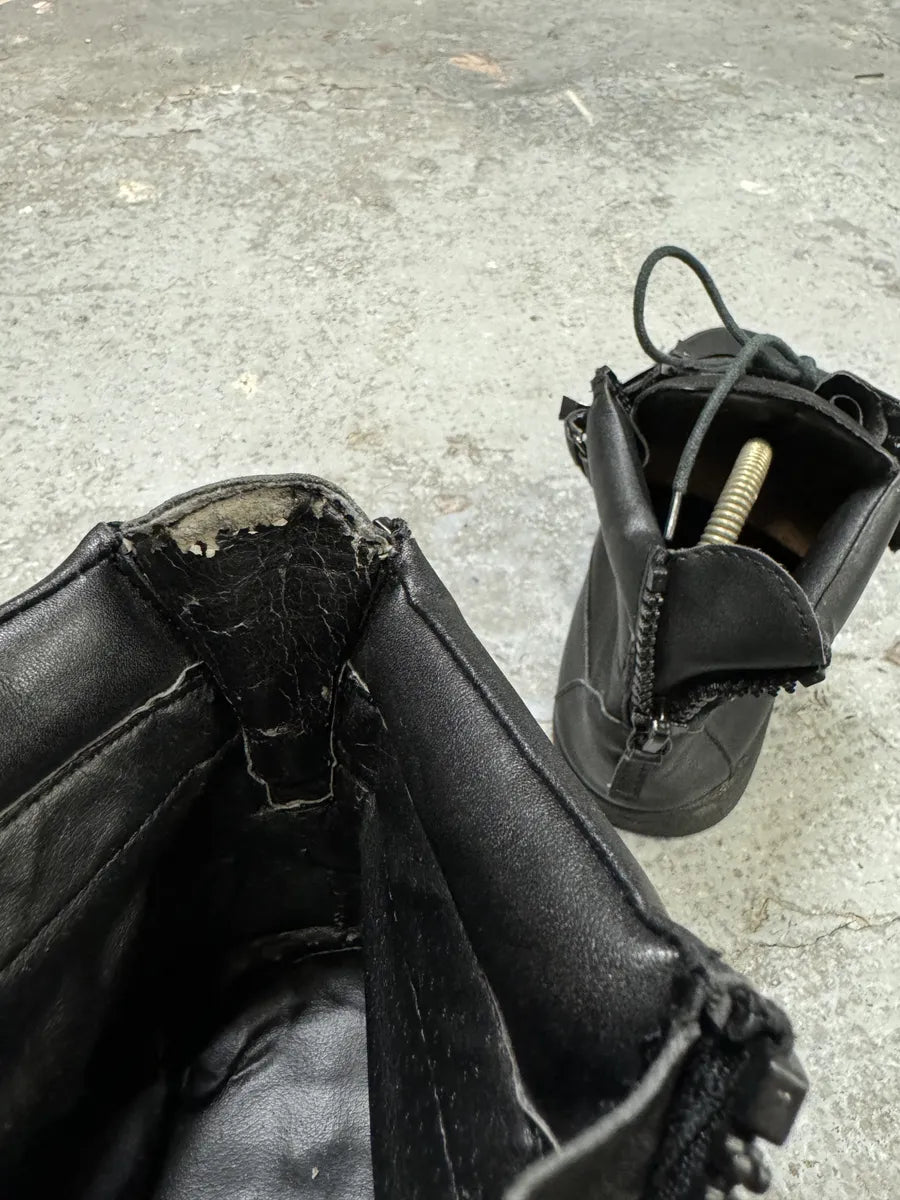 Giuseppe Zanotti Black Satin Leather High Sneakers (41eu/us8) tdKmypn 9