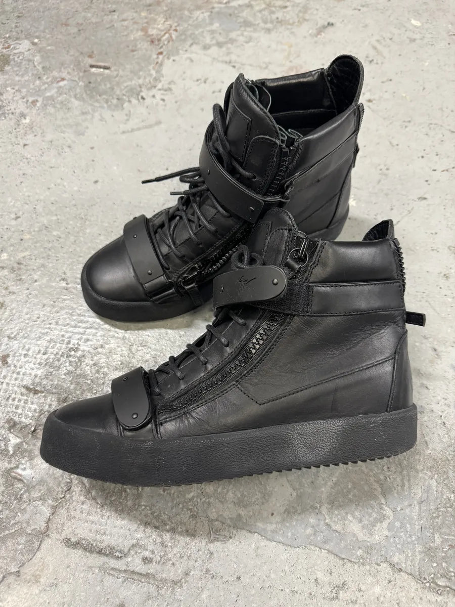 Giuseppe Zanotti Black Scratch High Leather Sneakers hvEUlta 1