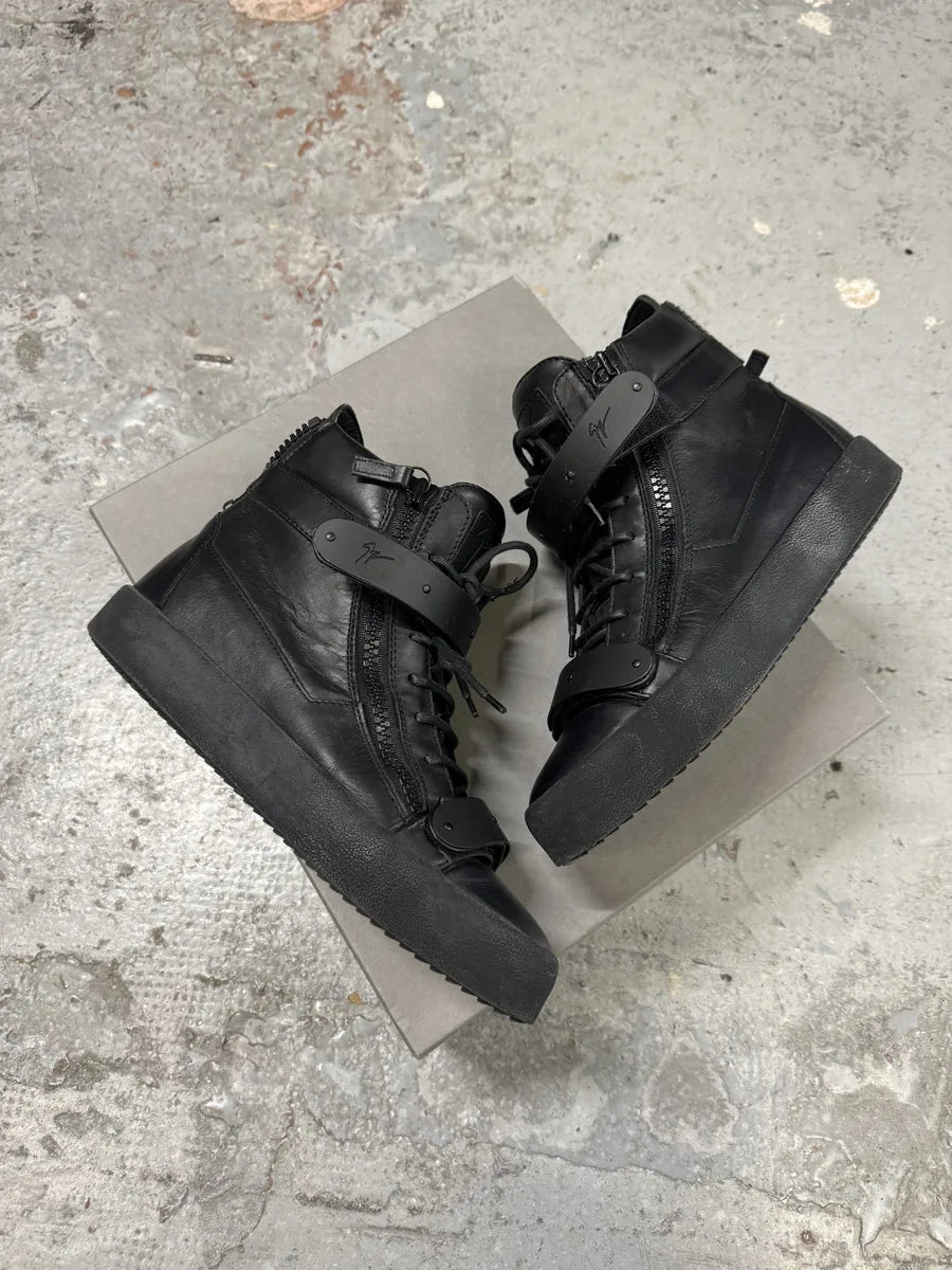 Giuseppe Zanotti Black Scratch High Leather Sneakers hvEUlta 3