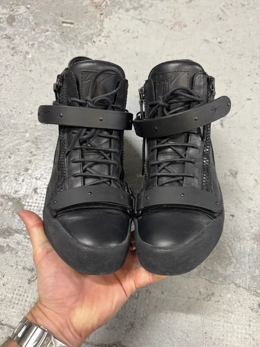 Giuseppe Zanotti Black Scratch High Leather Sneakers hvEUlta 5