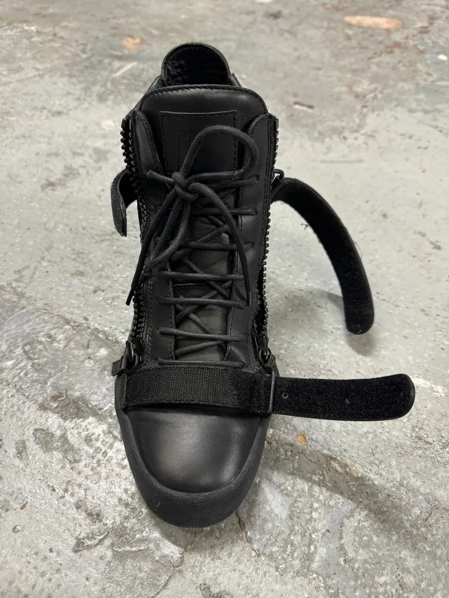 Giuseppe Zanotti Black Scratch High Leather Sneakers hvEUlta 6
