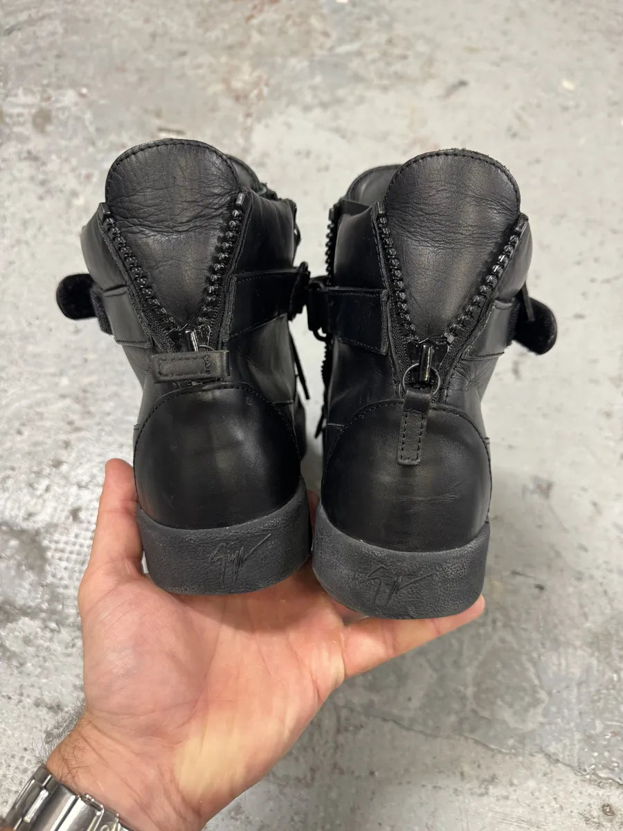 Giuseppe Zanotti Black Scratch High Leather Sneakers hvEUlta 7
