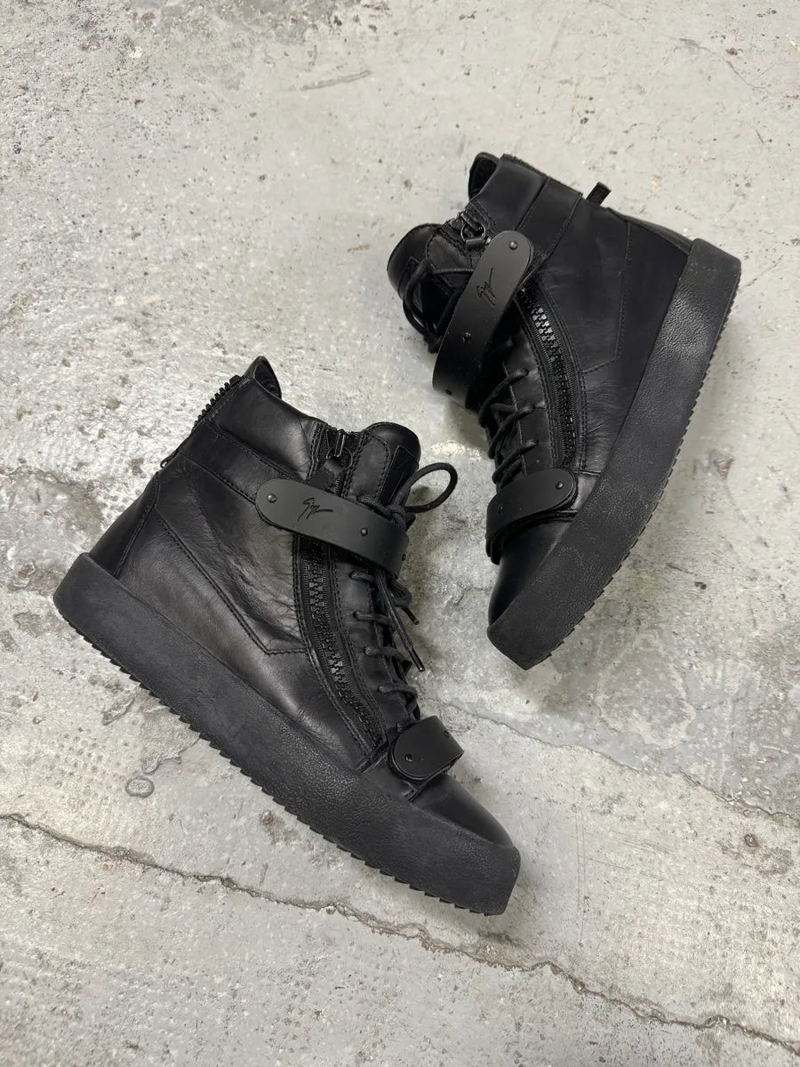 Giuseppe Zanotti Black Scratch High Leather Sneakers hvEUlta 8