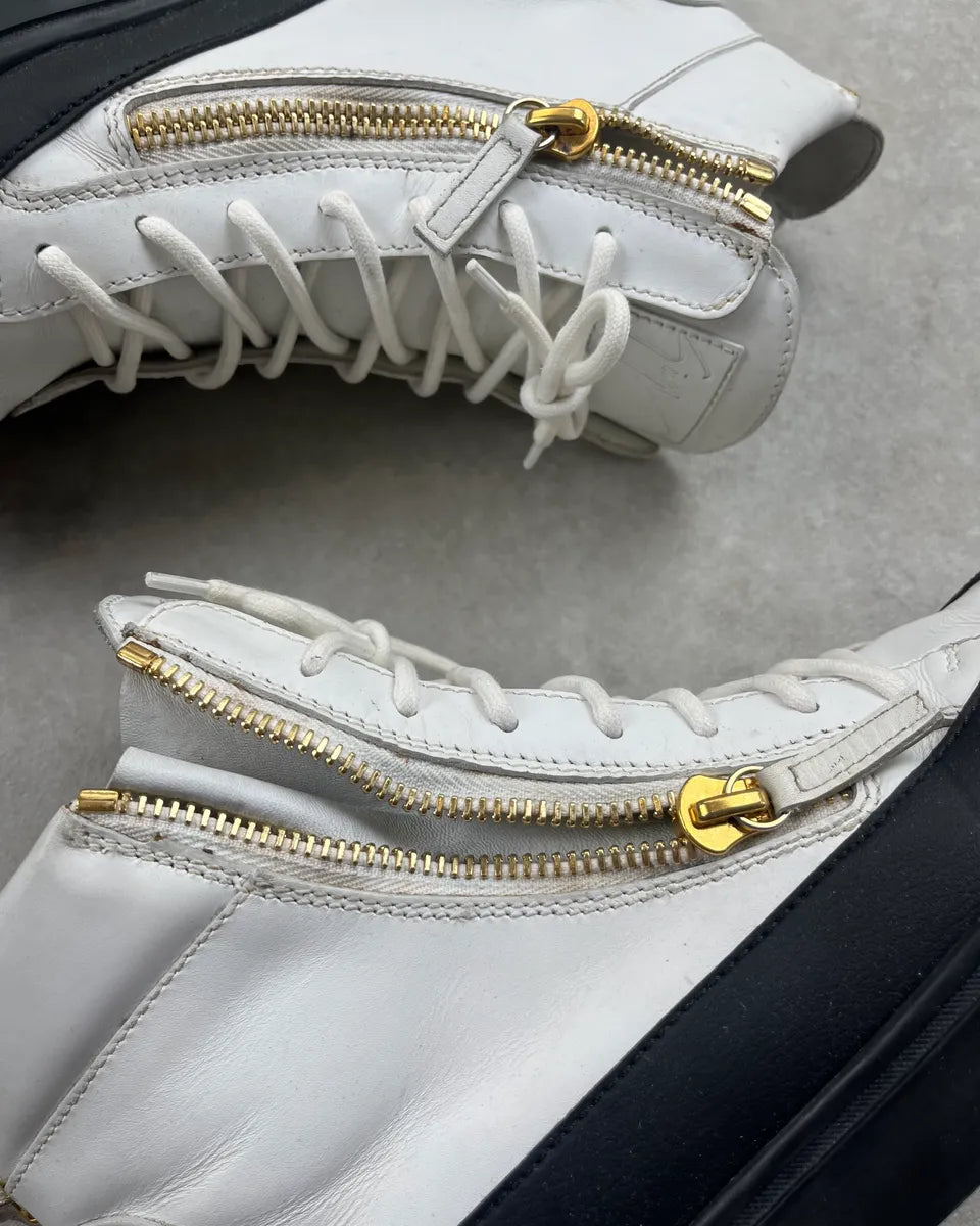 Giuseppe Zanotti Golden Zip White & Black Leather High Sneakers OsZWDyu 4
