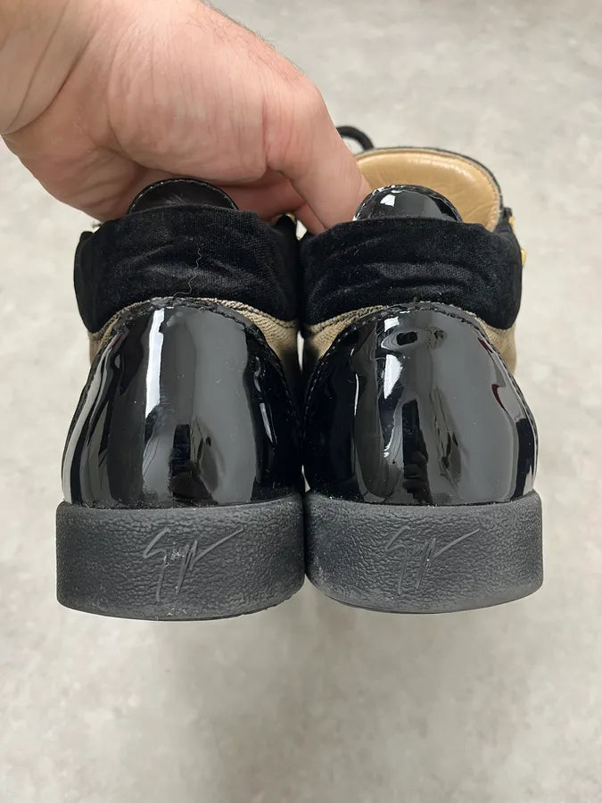 Giuseppe Zanotti Grey & Black High Velvet Leather Shoes eSAgPMG 7