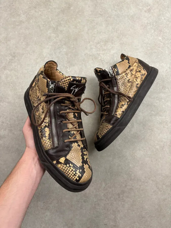 Giuseppe Zanotti Mid Top Python Snake Leather Sneakers JdKlaMx 0