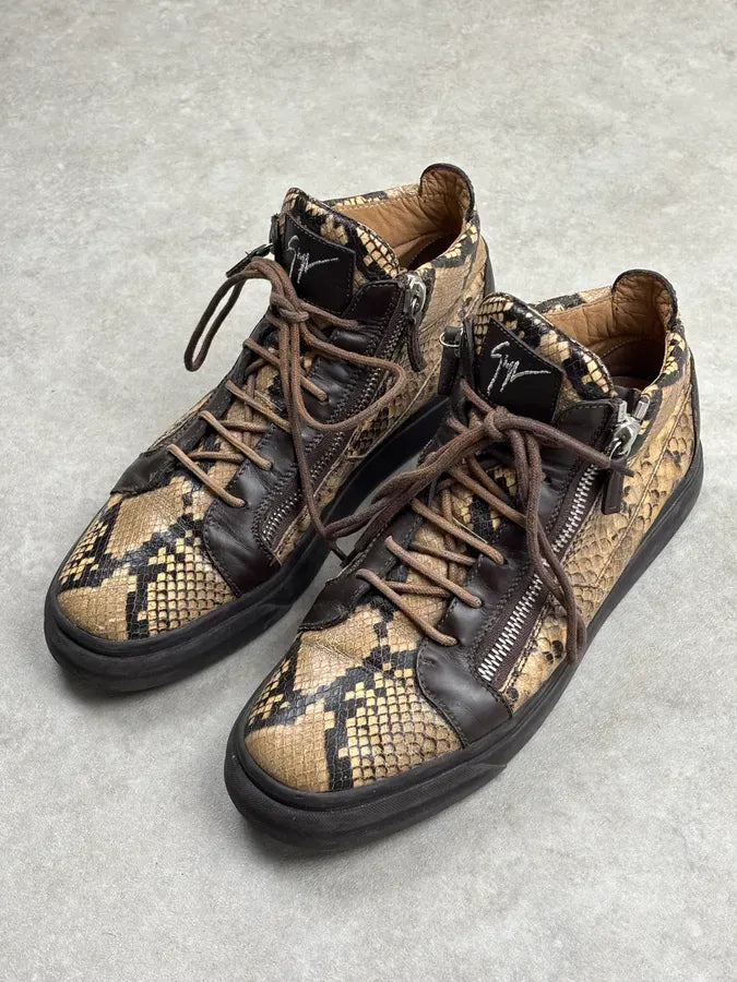 Giuseppe Zanotti Mid Top Python Snake Leather Sneakers JdKlaMx 2