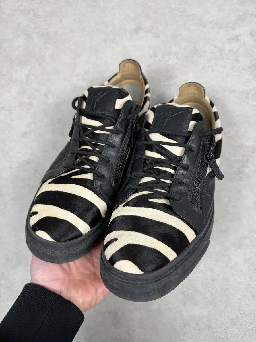 Giuseppe Zanotti Pony Hair Black & White Safari Sneakers xlEpmqt 2