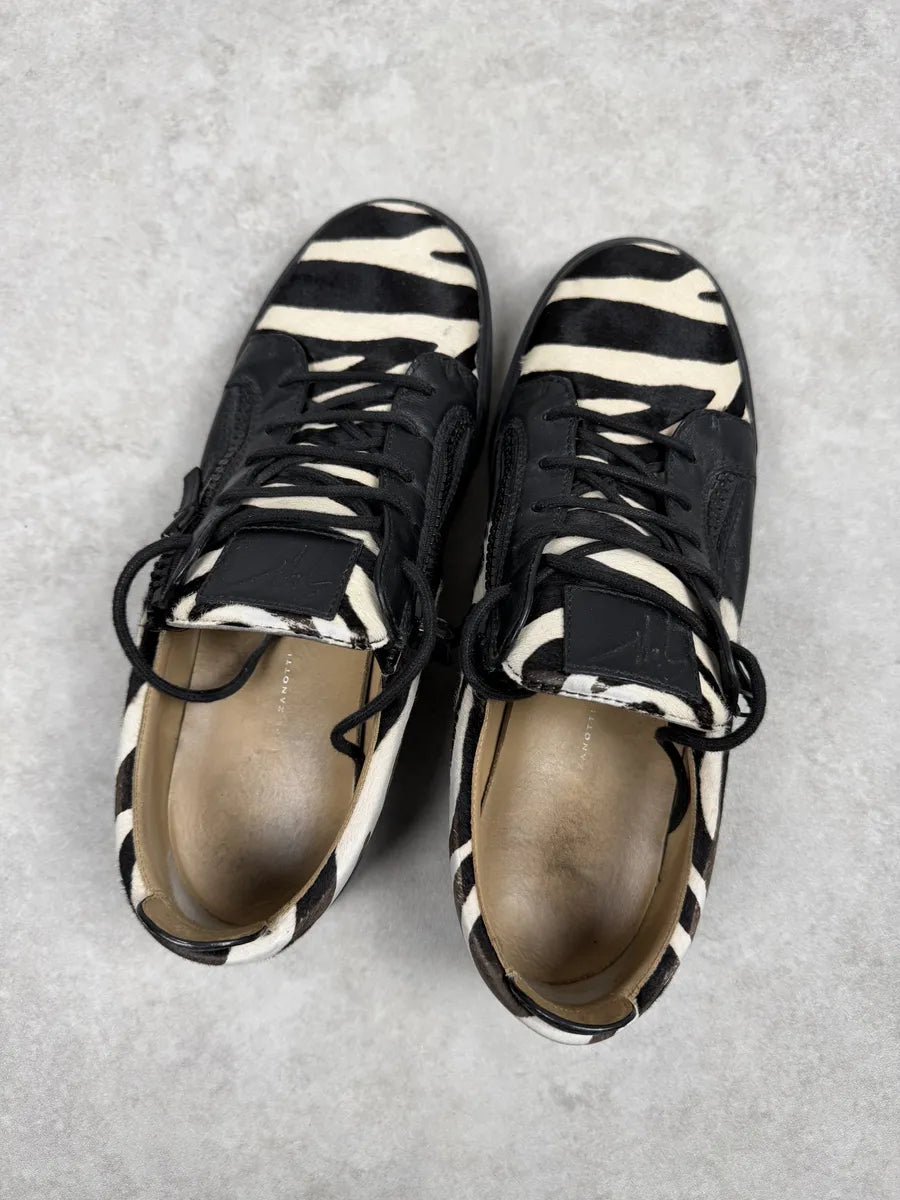 Giuseppe Zanotti Pony Hair Black & White Safari Sneakers xlEpmqt 3