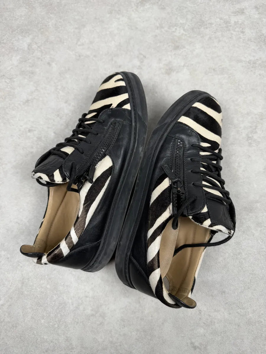 Giuseppe Zanotti Pony Hair Black & White Safari Sneakers xlEpmqt 4