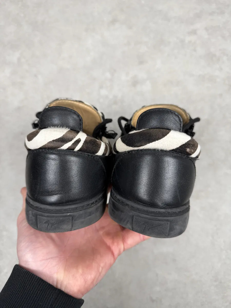 Giuseppe Zanotti Pony Hair Black & White Safari Sneakers xlEpmqt 5