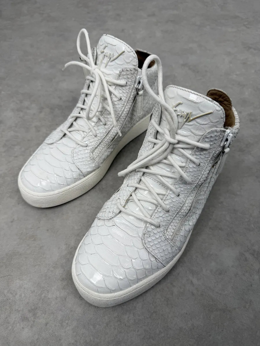 Giuseppe Zanotti White Python Leather High Sneakers joXABsm 1
