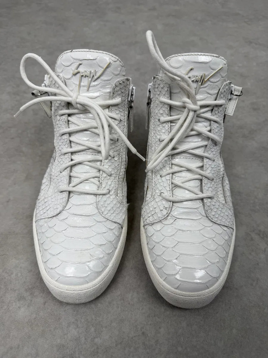Giuseppe Zanotti White Python Leather High Sneakers joXABsm 2