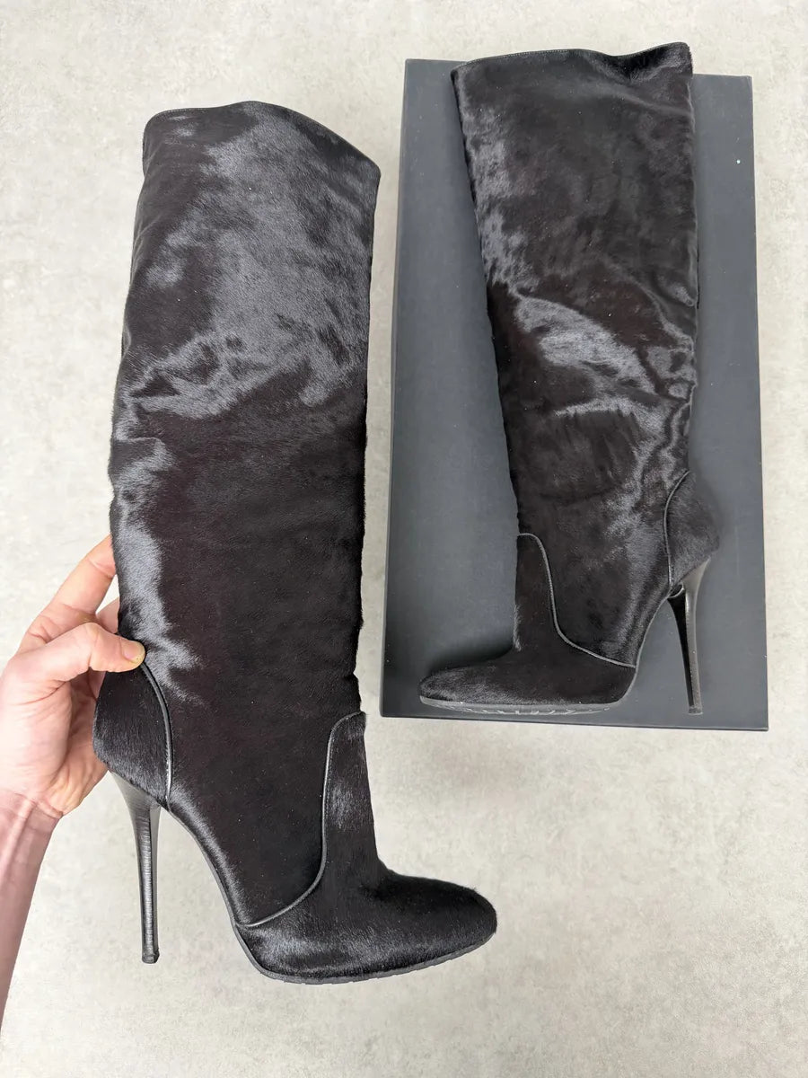 Giuzeppe Zanotti Dark Brown Pony Hair Leather Ankle Heels  cMvShEU 0