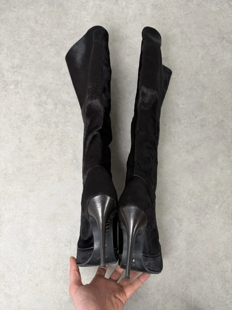 Giuzeppe Zanotti Dark Brown Pony Hair Leather Ankle Heels  cMvShEU 3