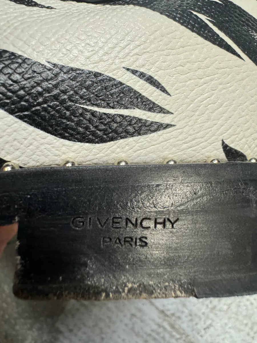 Givenchy Black & White Zebra Leather Studded Strapped Boots bPkxRbC 10