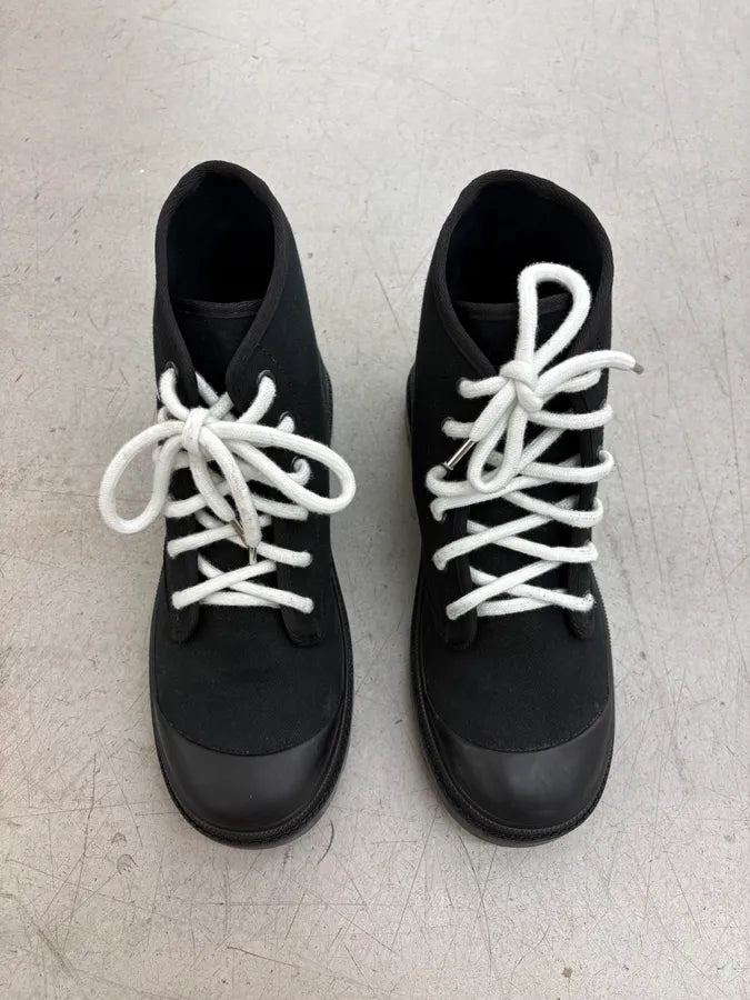Givenchy Black Canvas Star Laced Boots by Riccardo Tisci etEOhSO 1