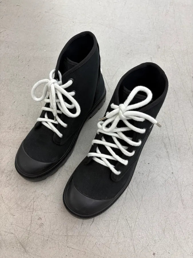 Givenchy Black Canvas Star Laced Boots by Riccardo Tisci etEOhSO 2