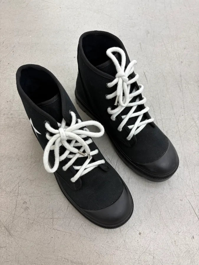 Givenchy Black Canvas Star Laced Boots by Riccardo Tisci etEOhSO 3