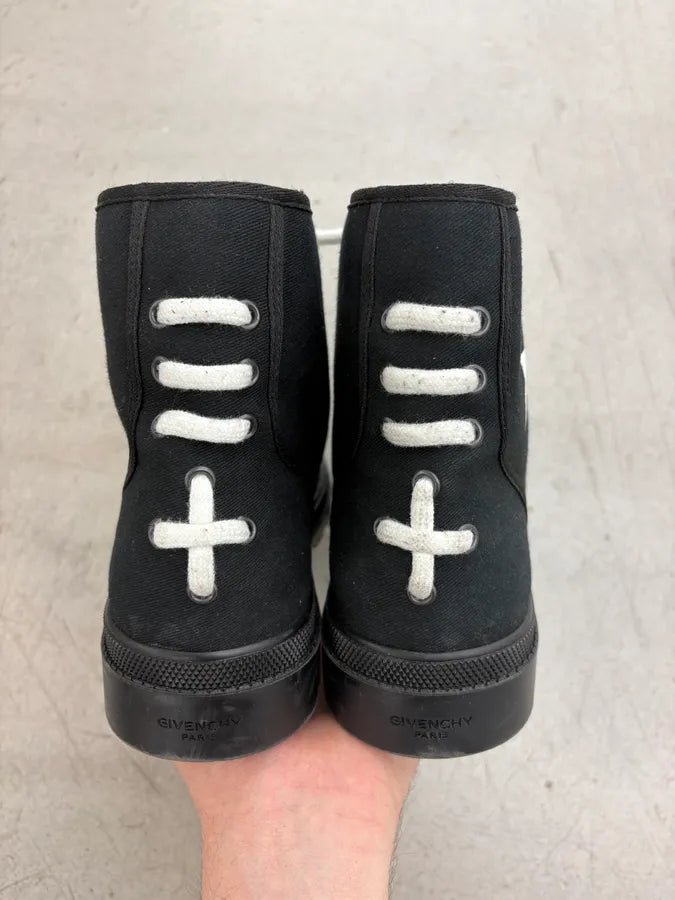 Givenchy Black Canvas Star Laced Boots by Riccardo Tisci etEOhSO 6