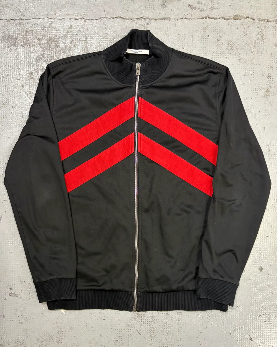 2010s Givenchy Black Cotton Red Stripe Zip-up Jacket by Riccardo Tisci huNTwkl 0