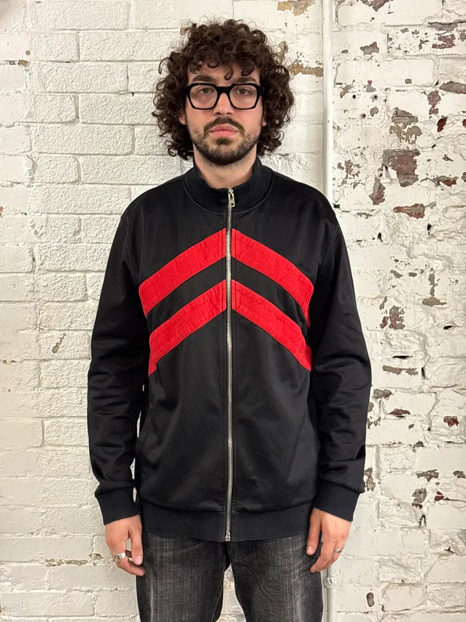 2010s Givenchy Black Cotton Red Stripe Zip-up Jacket by Riccardo Tisci huNTwkl 1