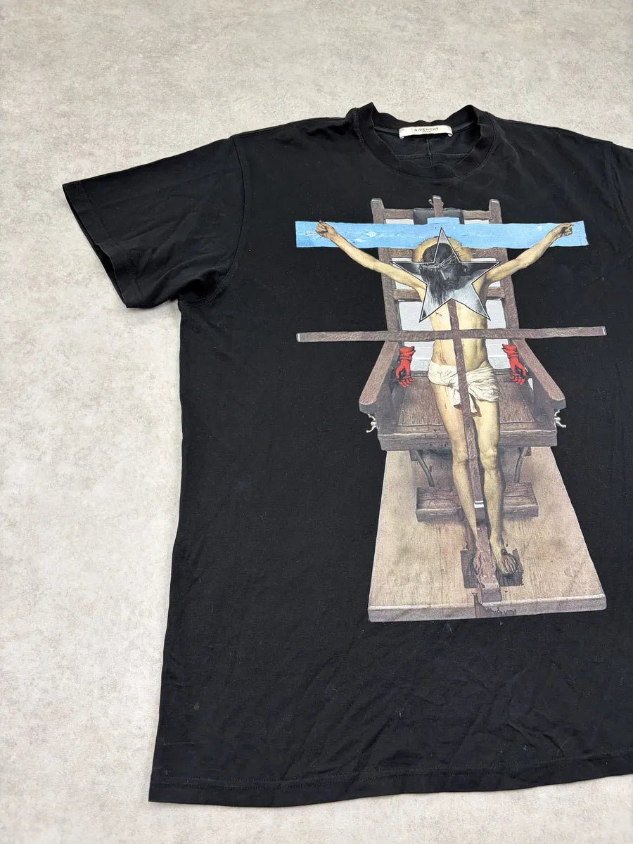 SS2016 Givenchy Black Jesus Crucifix T-Shirt by Riccardo Tisci YxKEnwr 3