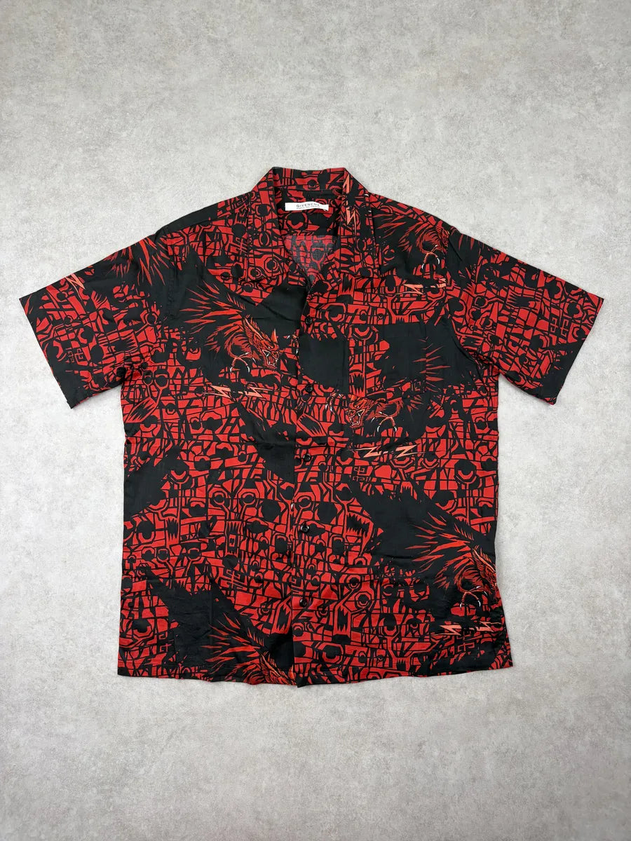 Givenchy Black Sample Asian Dragon Print Shirt CAjFmRV 0