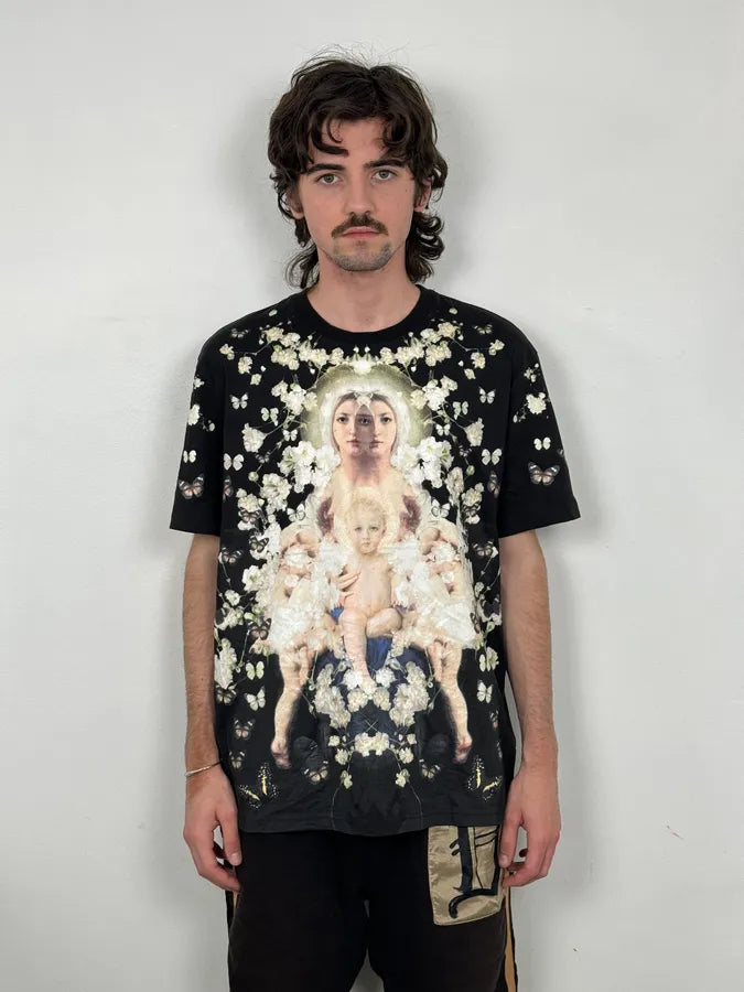 2010s Givenchy Black Floral Religious Family T-Shirt by Riccardo Tisci yXenRNp 1