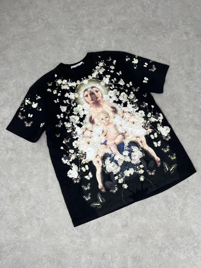2010s Givenchy Black Floral Religious Family T-Shirt by Riccardo Tisci yXenRNp 3