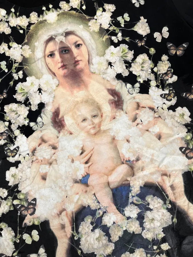 2010s Givenchy Black Floral Religious Family T-Shirt by Riccardo Tisci yXenRNp 7