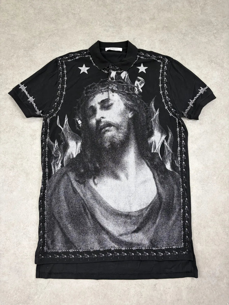 SS2016 Givenchy Black Jesus Religious Polo by Riccardo Tisci hqXaEbN 0