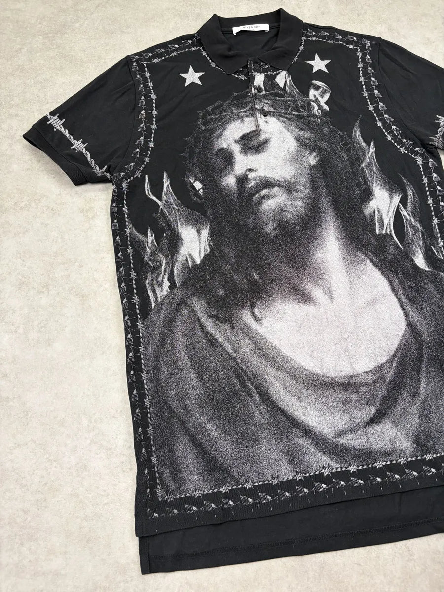 SS2016 Givenchy Black Jesus Religious Polo by Riccardo Tisci hqXaEbN 3