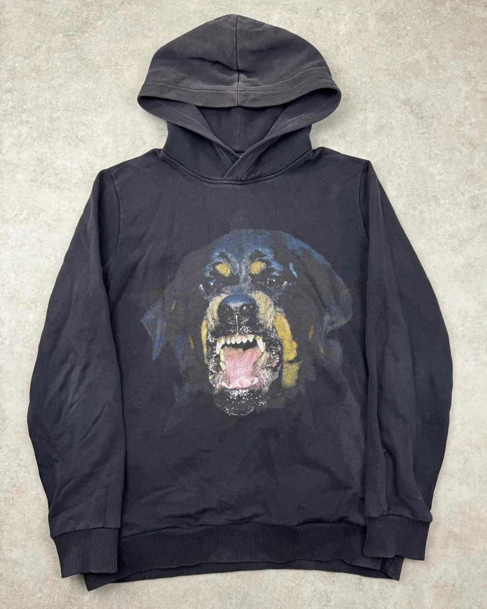 AW2012 Givenchy Black Rottweiler Dog Hoodie by Riccardo Tisci AHxJLgG 0