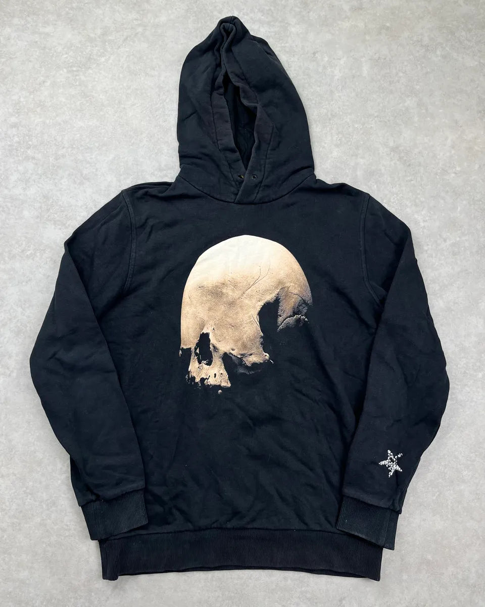 AW2015 Givenchy Black Cotton Skull Graphic Hoodie by Riccardo Tisci FMsdYmG 0