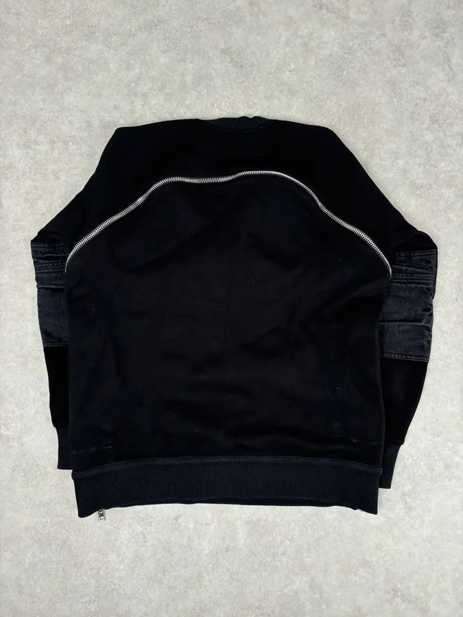 AW2016 Givenchy Black Back-Zip Denim Sweater by Riccardo Tisci eIAFqAG 4
