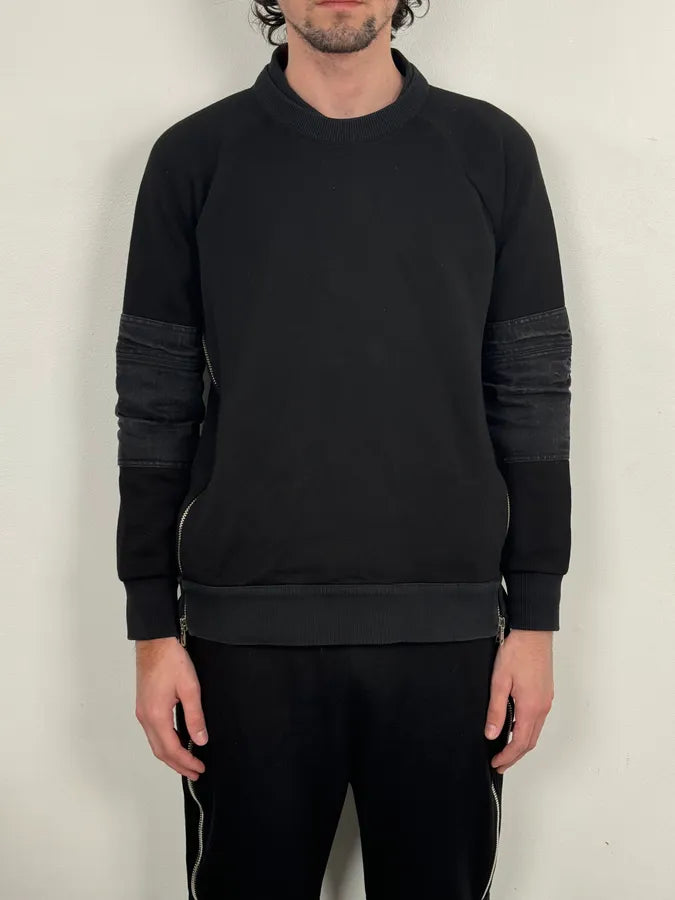AW2016 Givenchy Black Back-Zip Denim Sweater by Riccardo Tisci eIAFqAG 1
