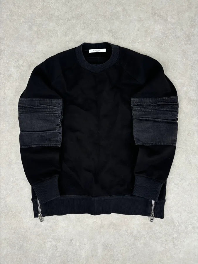 AW2016 Givenchy Black Back-Zip Denim Sweater by Riccardo Tisci eIAFqAG 0